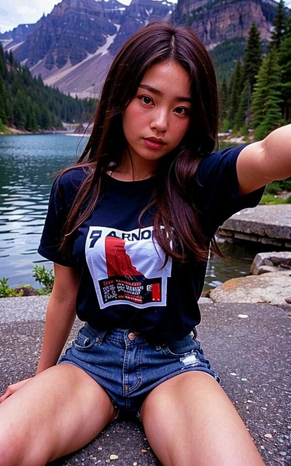 静かな彼女と癒しの湖畔デート