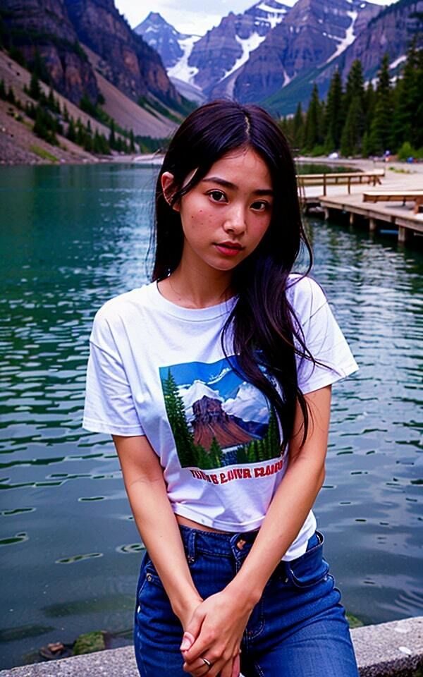 静かな彼女と癒しの湖畔デート