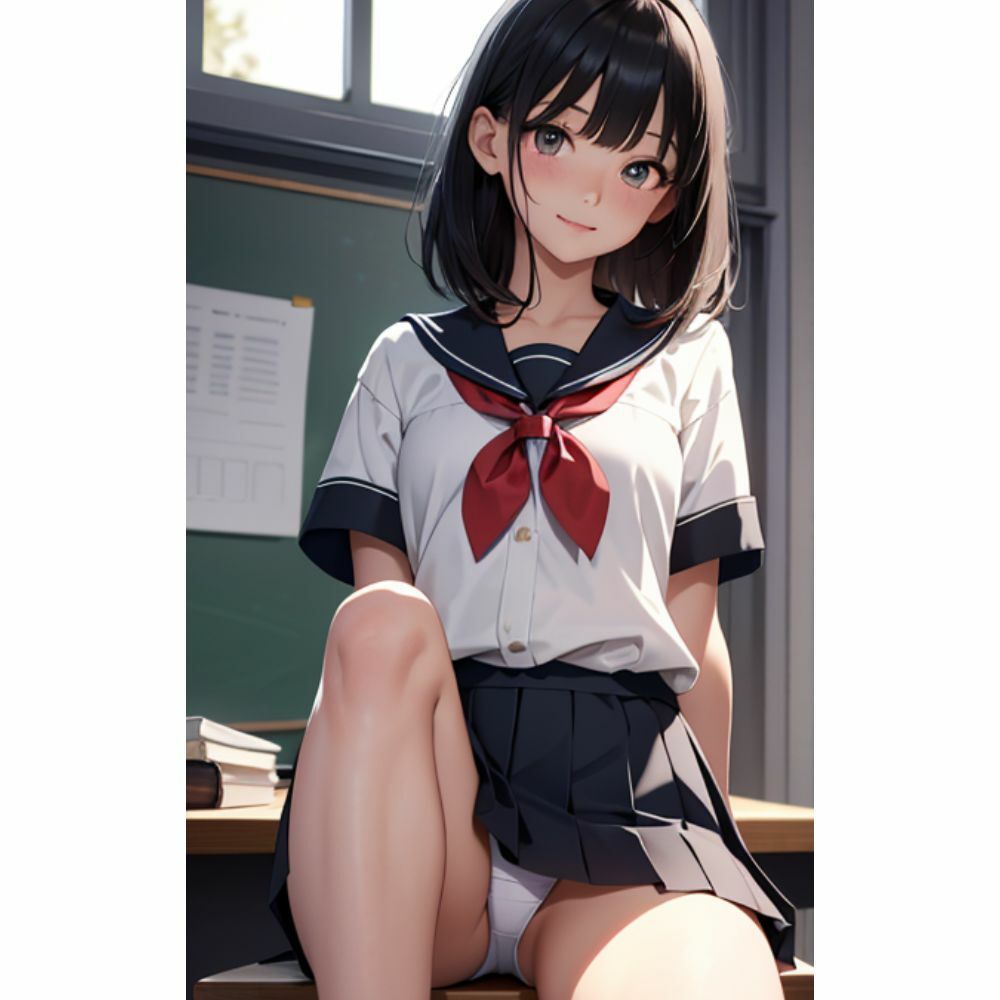 かわいい女の子がミニスカでパンチラしている