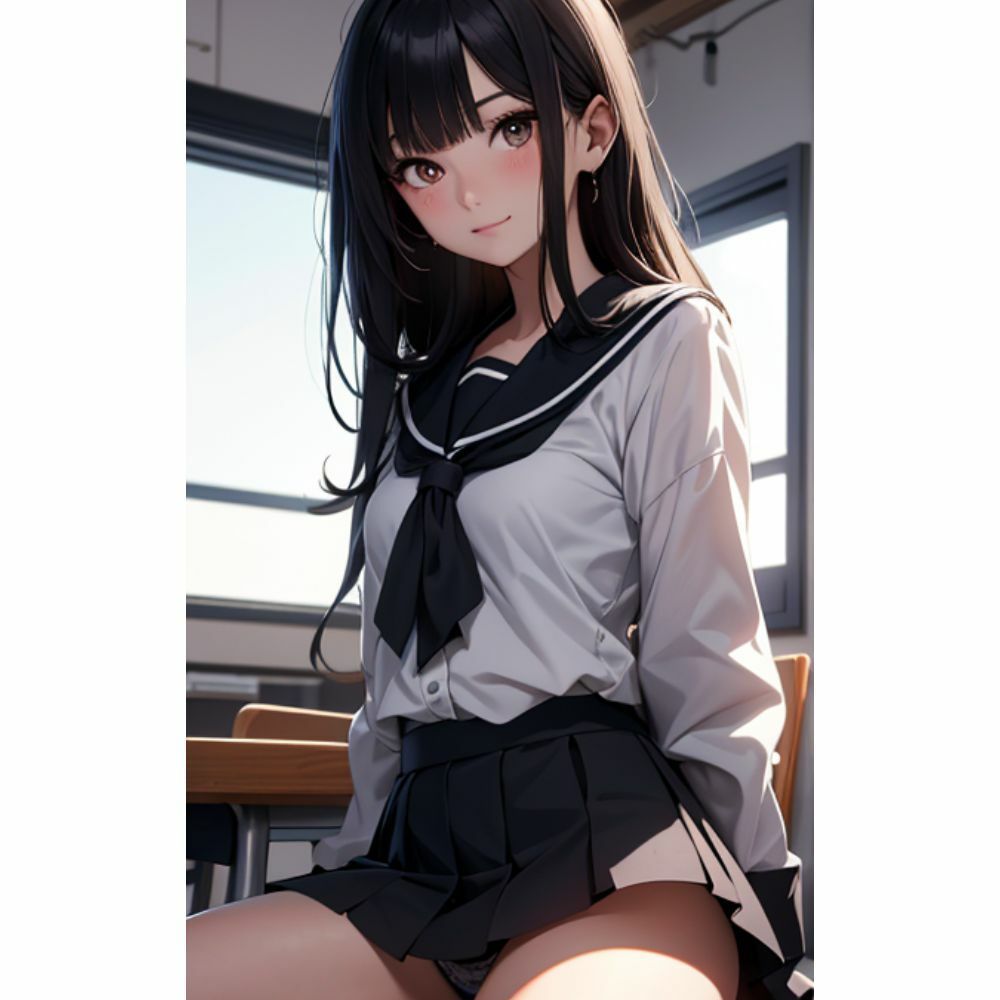 かわいい女の子がミニスカでパンチラしている