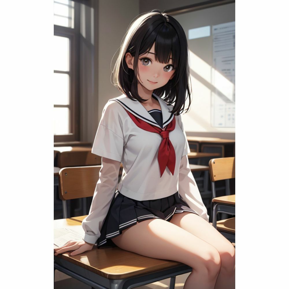 かわいい女の子がミニスカでパンチラしている