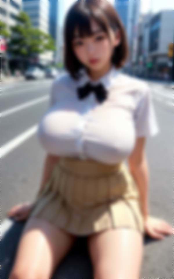 ノーブラ爆乳ぽっちゃり美女と街中デート