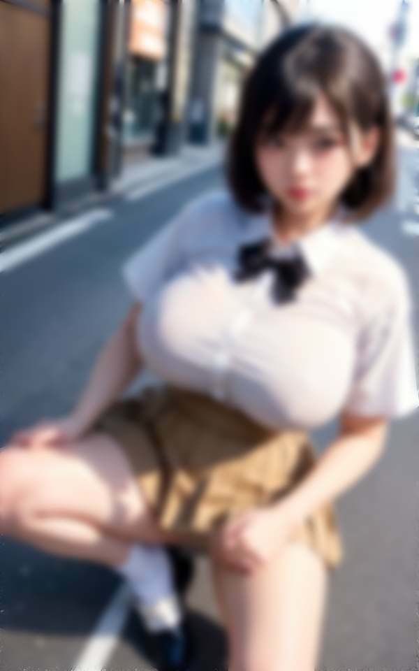 ノーブラ爆乳ぽっちゃり美女と街中デート