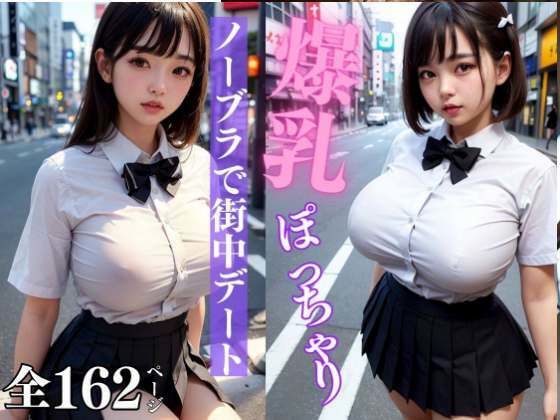 ノーブラ爆乳ぽっちゃり美女と街中デート