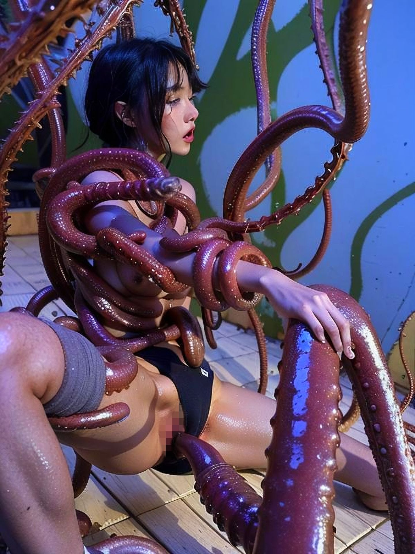 触手とコスプレブルマさん