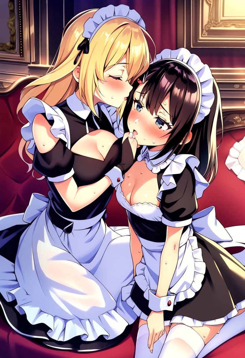 仲良しメイドコスプレで百合エッチ