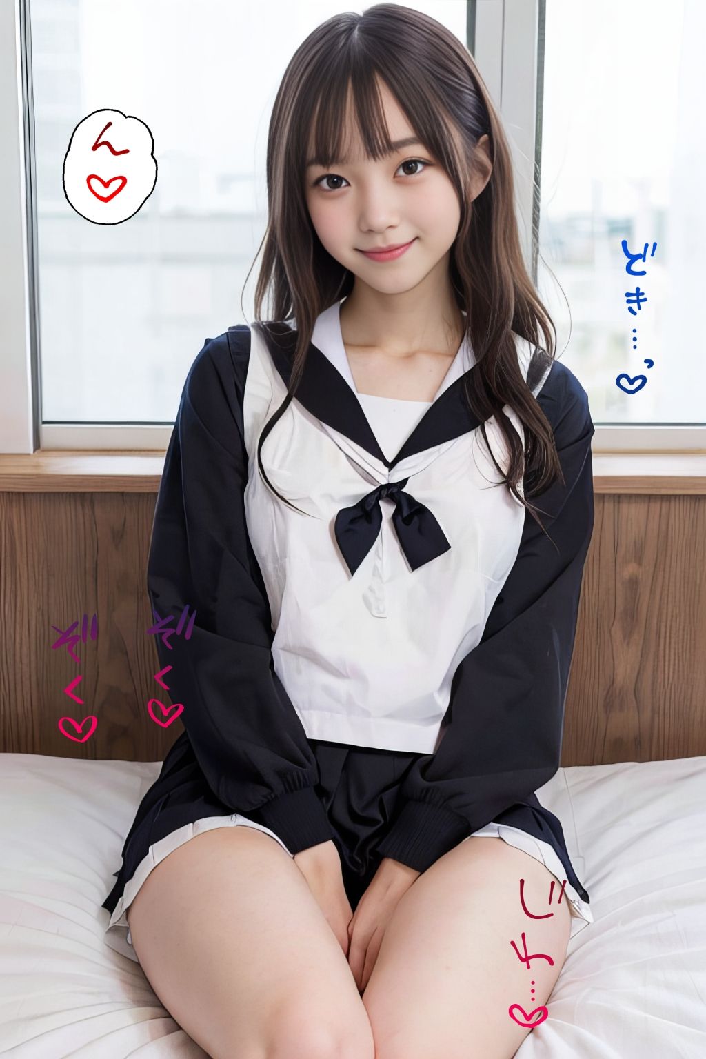 中出しあえぐ黒髪少女