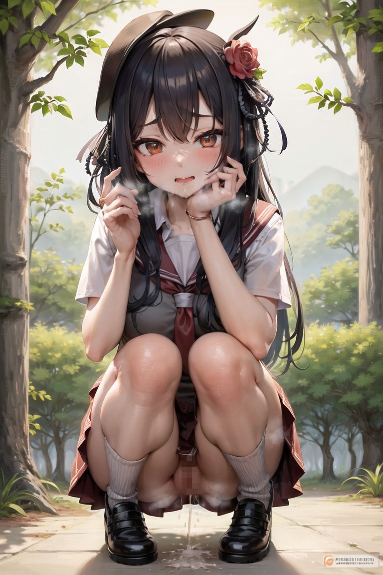 屋外で我慢できずにおしっこしているところを見られちゃう女子校生 Vol.1