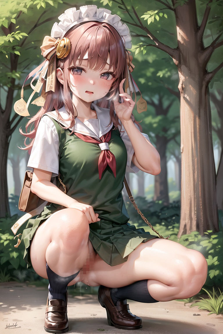 屋外で我慢できずにおしっこしているところを見られちゃう女子校生 Vol.1