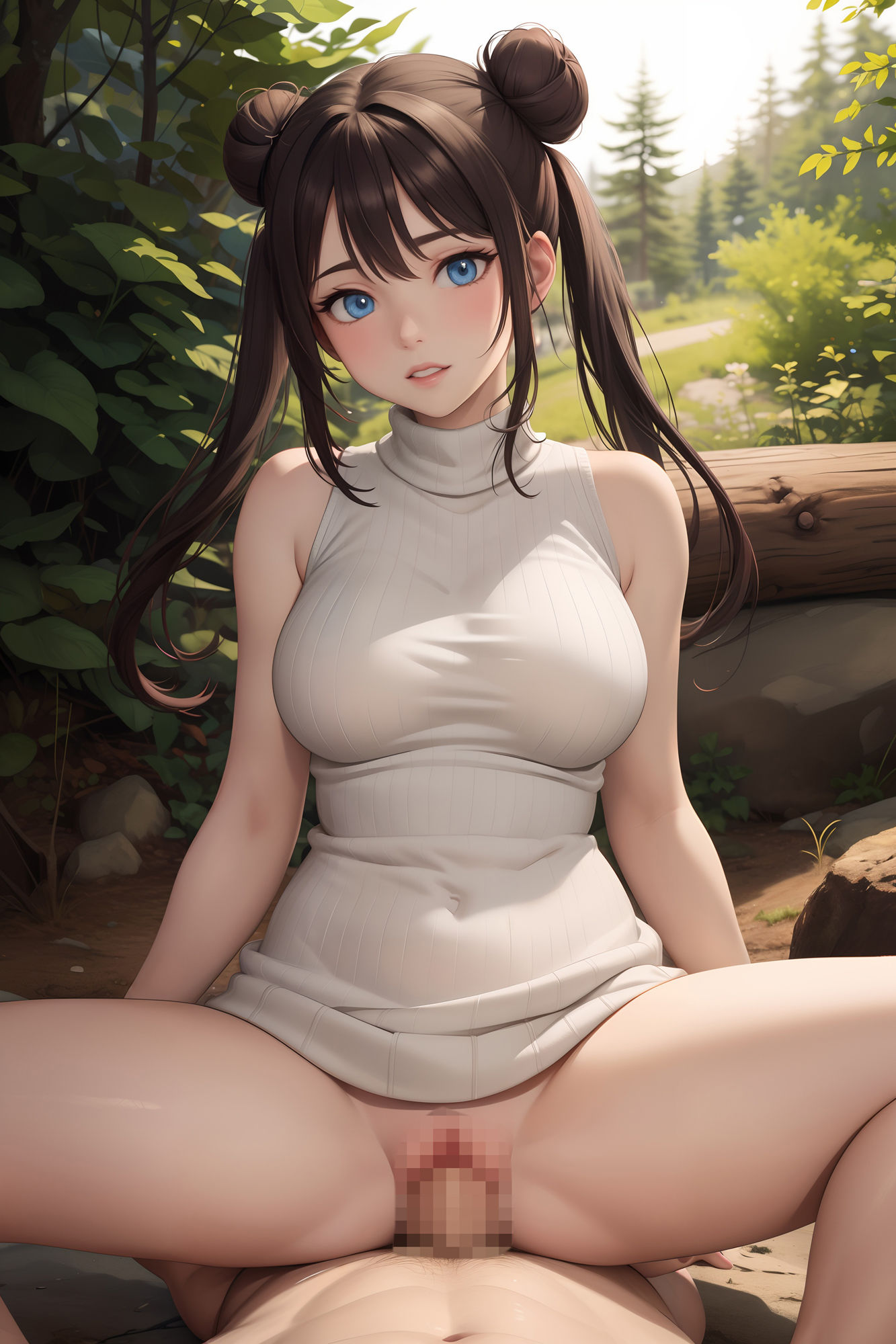 森でセックスの取引をする