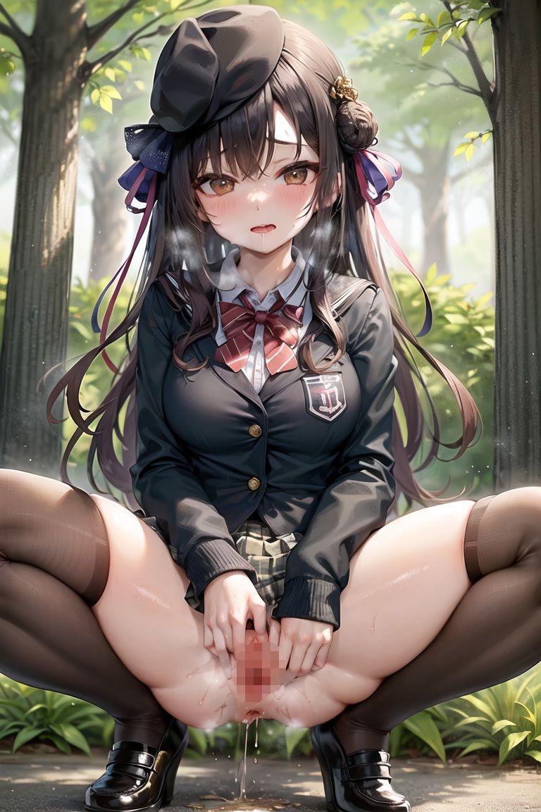 屋外で我慢できずにおしっこしているところを見られちゃう女子◯生 Vol.2