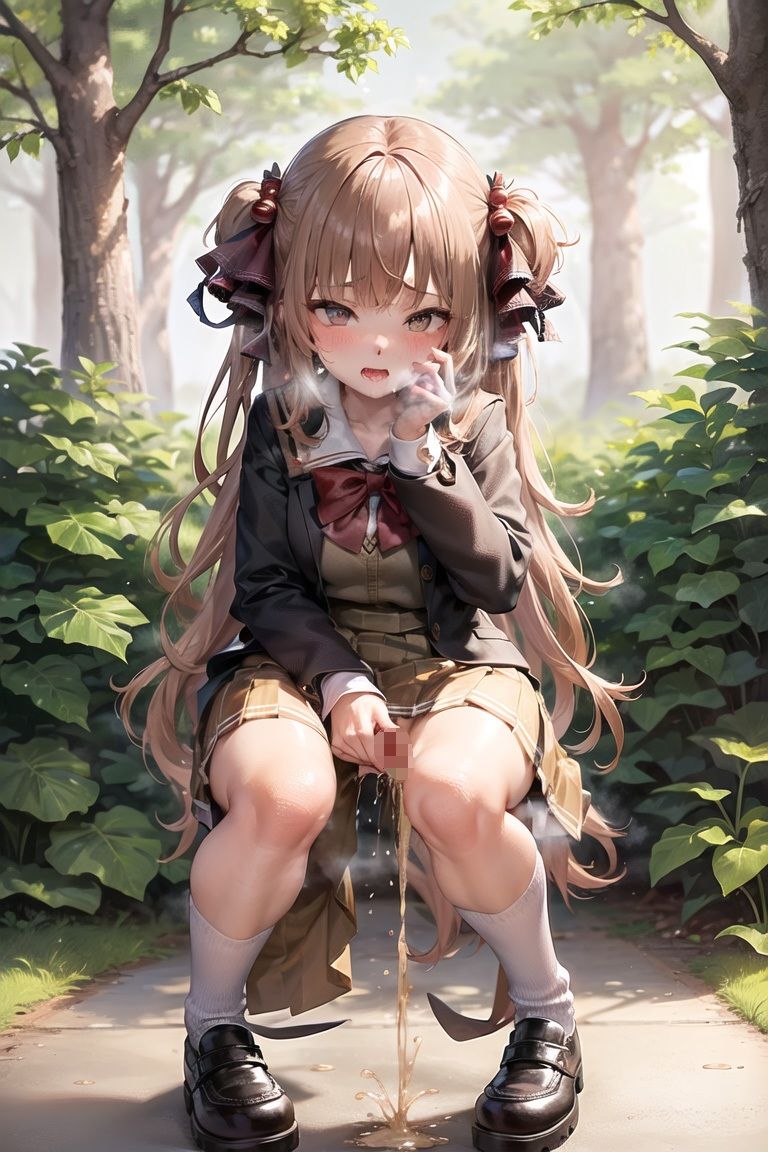 屋外で我慢できずにおしっこしているところを見られちゃう女子◯生 Vol.2