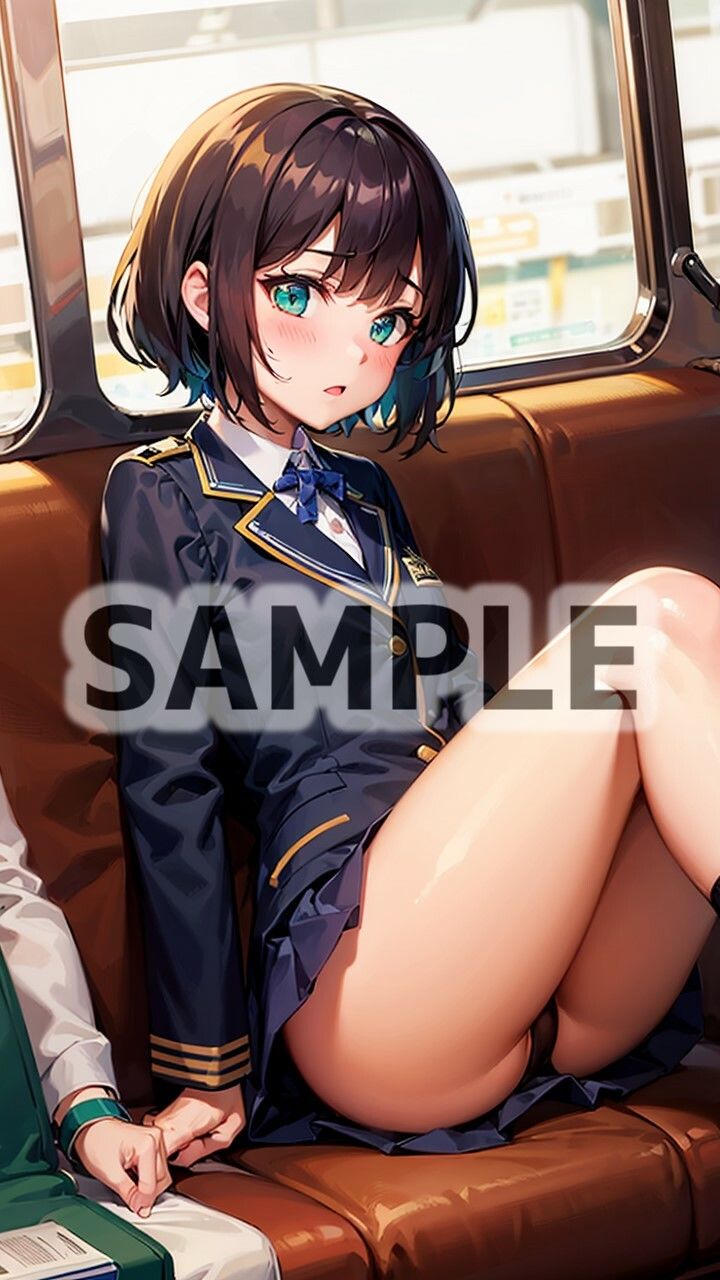 電車パンチラ制服女子