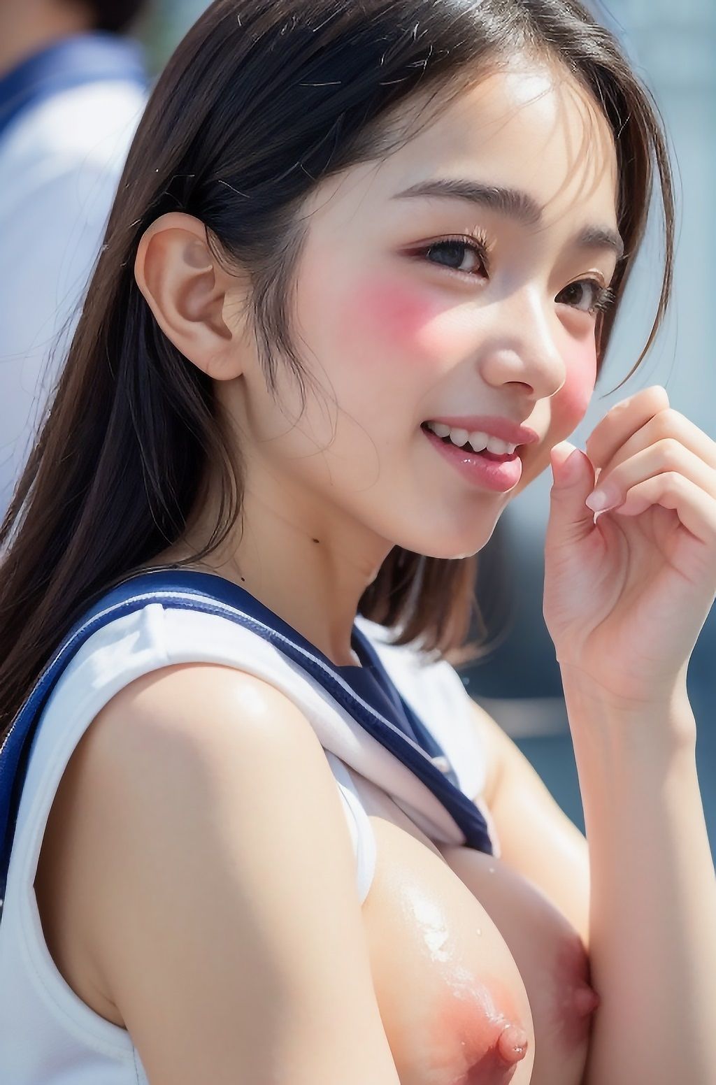 刹那の18歳*J〇露出スケベ撮影〜デカ乳・ぷっくり乳首・巨乳輪・垂れ乳・長乳首etc〜