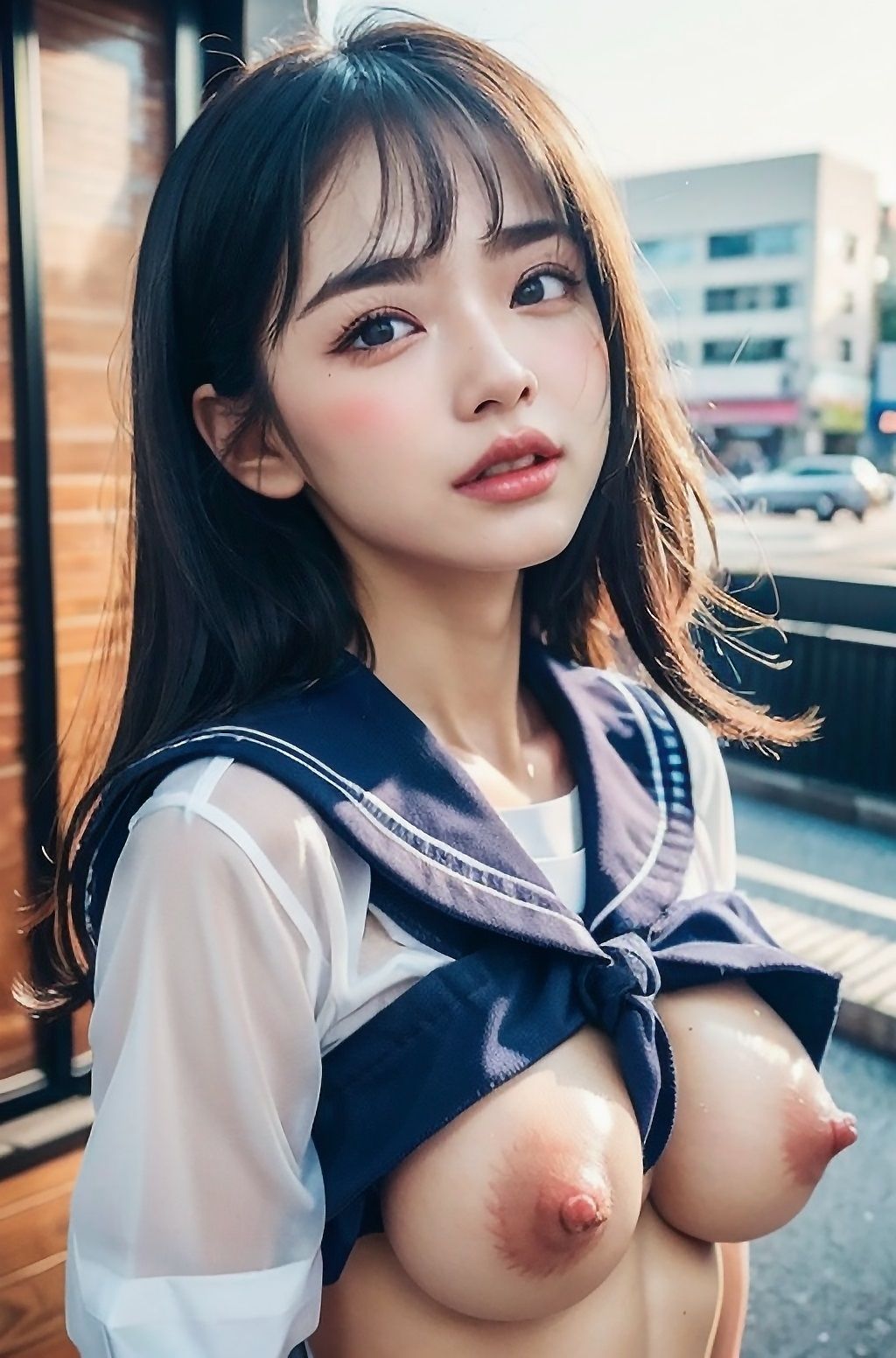 刹那の18歳*J〇露出スケベ撮影〜デカ乳・ぷっくり乳首・巨乳輪・垂れ乳・長乳首etc〜
