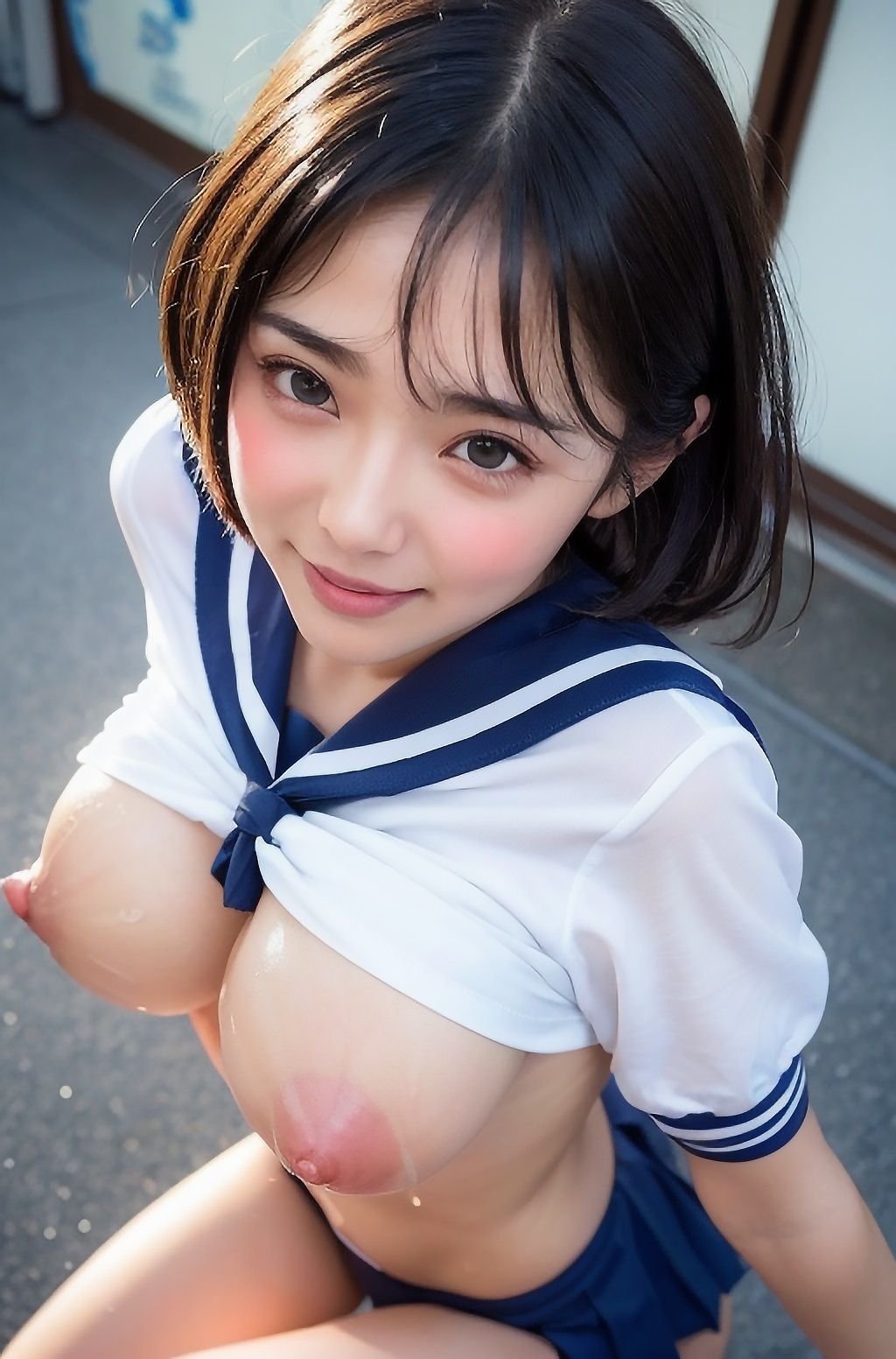 刹那の18歳*J〇露出スケベ撮影〜デカ乳・ぷっくり乳首・巨乳輪・垂れ乳・長乳首etc〜