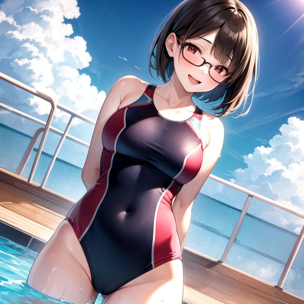 黒髪ショート眼鏡っ娘CG集