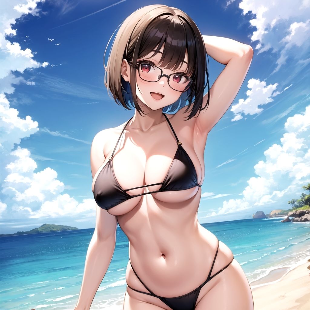 黒髪ショート眼鏡っ娘CG集