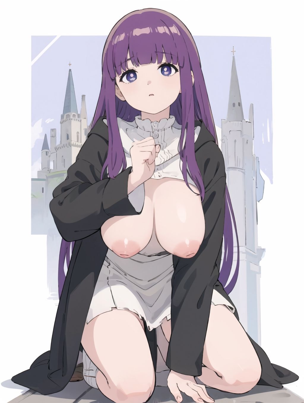 【露出】常識改変の魔法をかけられて無自覚に露出してしまうフェルン【長乳】