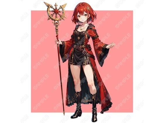 【立ち絵素材】 女魔法使い_表情差分16種_服装差分3種