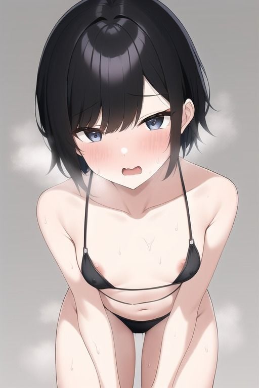 子供が産める身体の貧乳JKが水着姿で挑発したりポロリしてしまう集