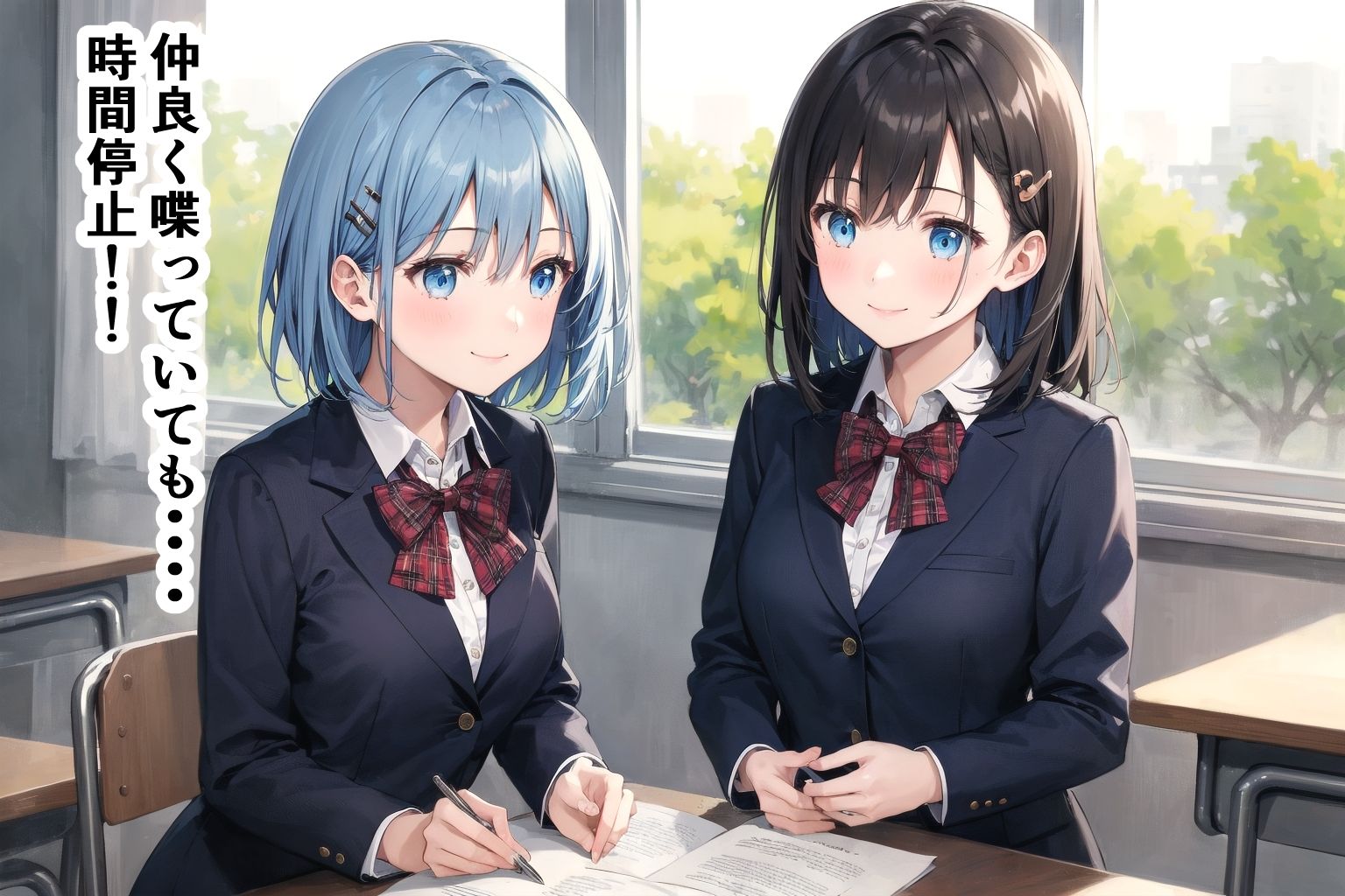 ［イラスト集］［200枚↑］［時間停止］［ぶっかけ］ 時間停止を使わざるを得ない_清楚系クラスメイト編