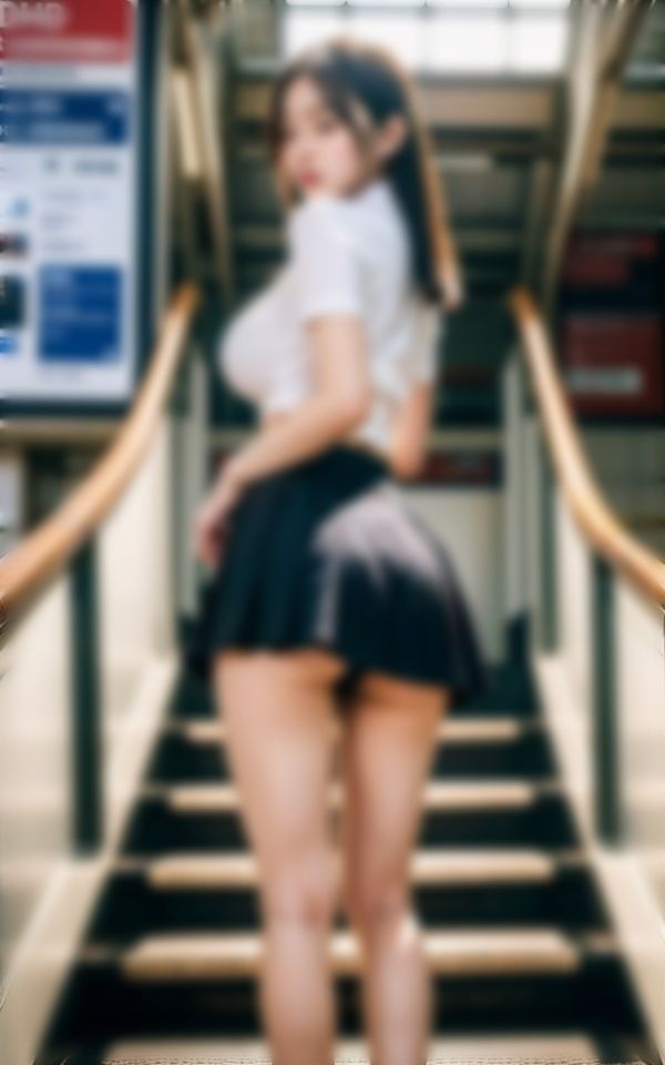 通勤電車!毎朝会うJKが階段でパンチラを見せつける衝撃写真スペシャル