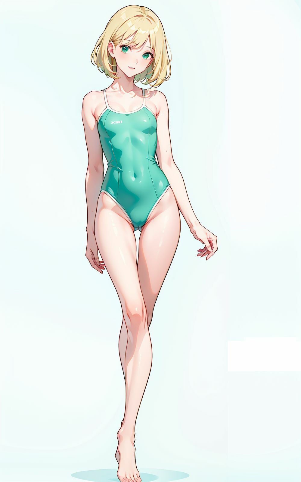 ミント色の競泳水着