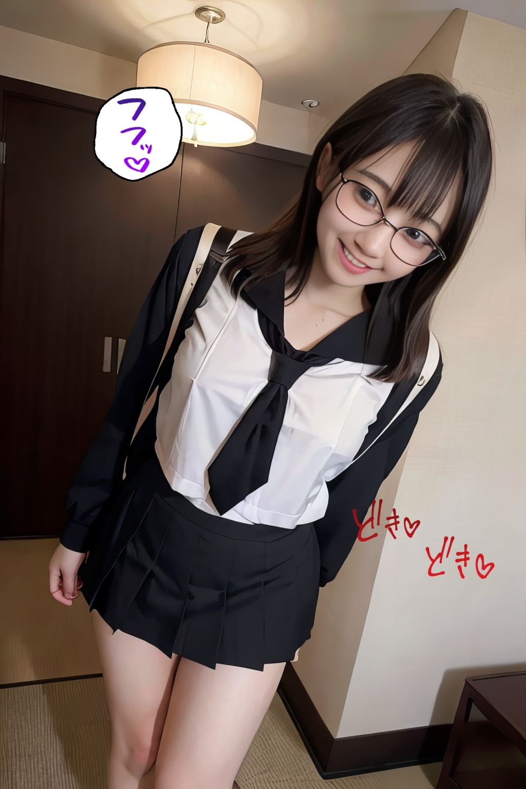 中出しされたいめがね少女