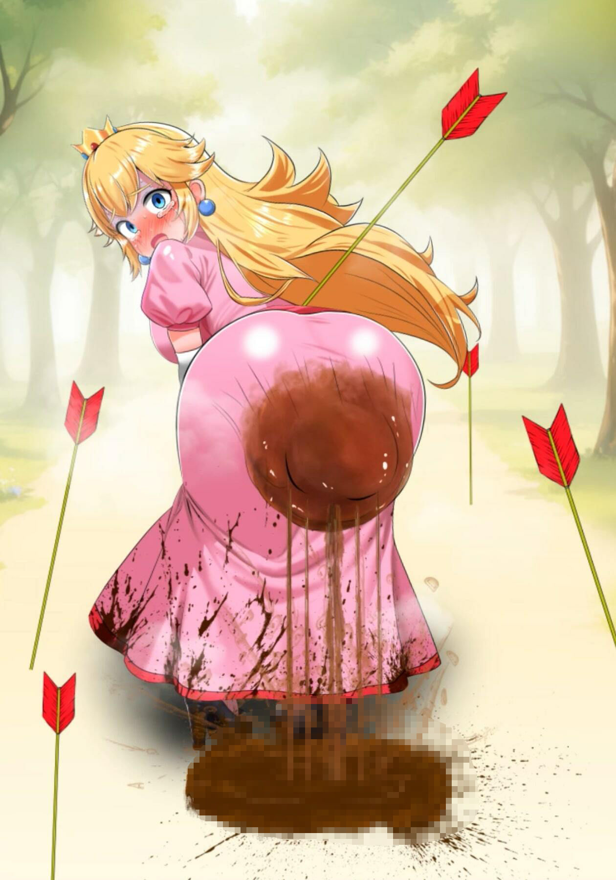 桃姫便意我慢＆着衣脱糞アニメーション