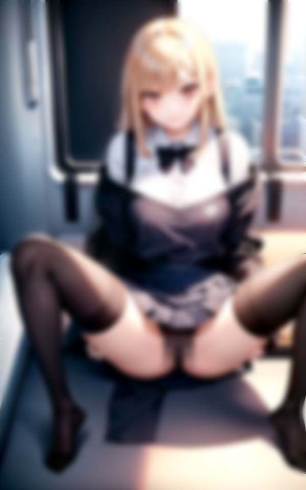 向かいに座ったあの子がパンチラ 処女・制服