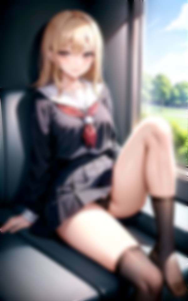 向かいに座ったあの子がパンチラ 処女・制服