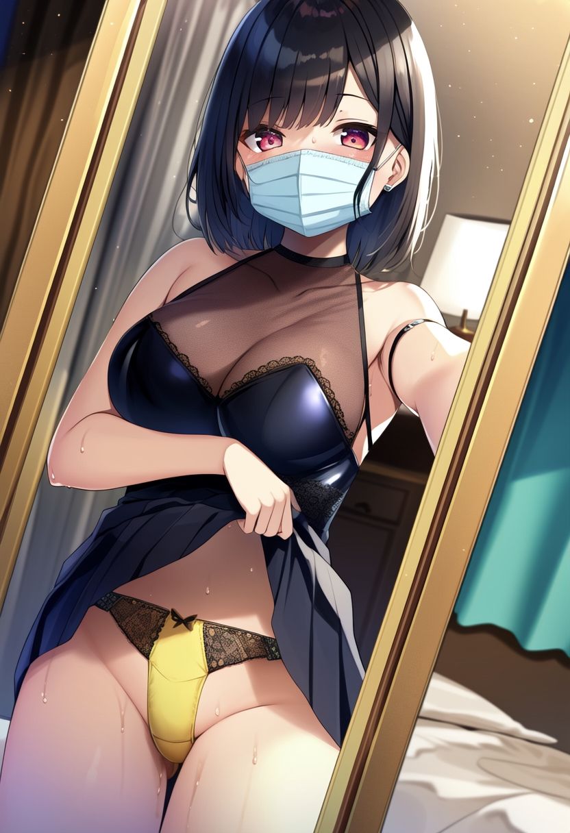 人気裏垢女子と仲良くなったら俺だけにプライベート自撮りエロ画像を送ってくるイラスト集500枚（セルフィー・スマホ・SNS・裏アカ・マスク・大人のおもちゃ）