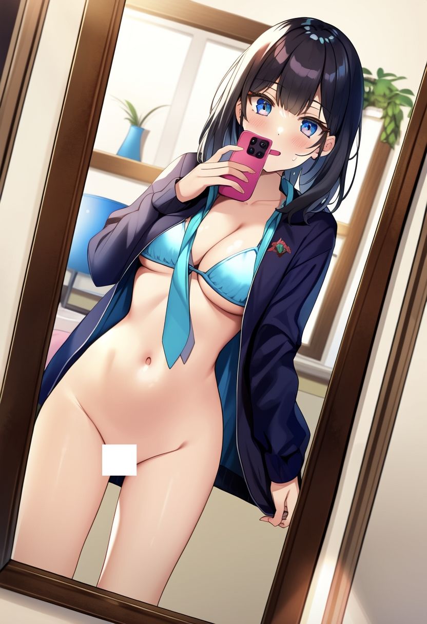 人気裏垢女子と仲良くなったら俺だけにプライベート自撮りエロ画像を送ってくるイラスト集500枚（セルフィー・スマホ・SNS・裏アカ・マスク・大人のおもちゃ）