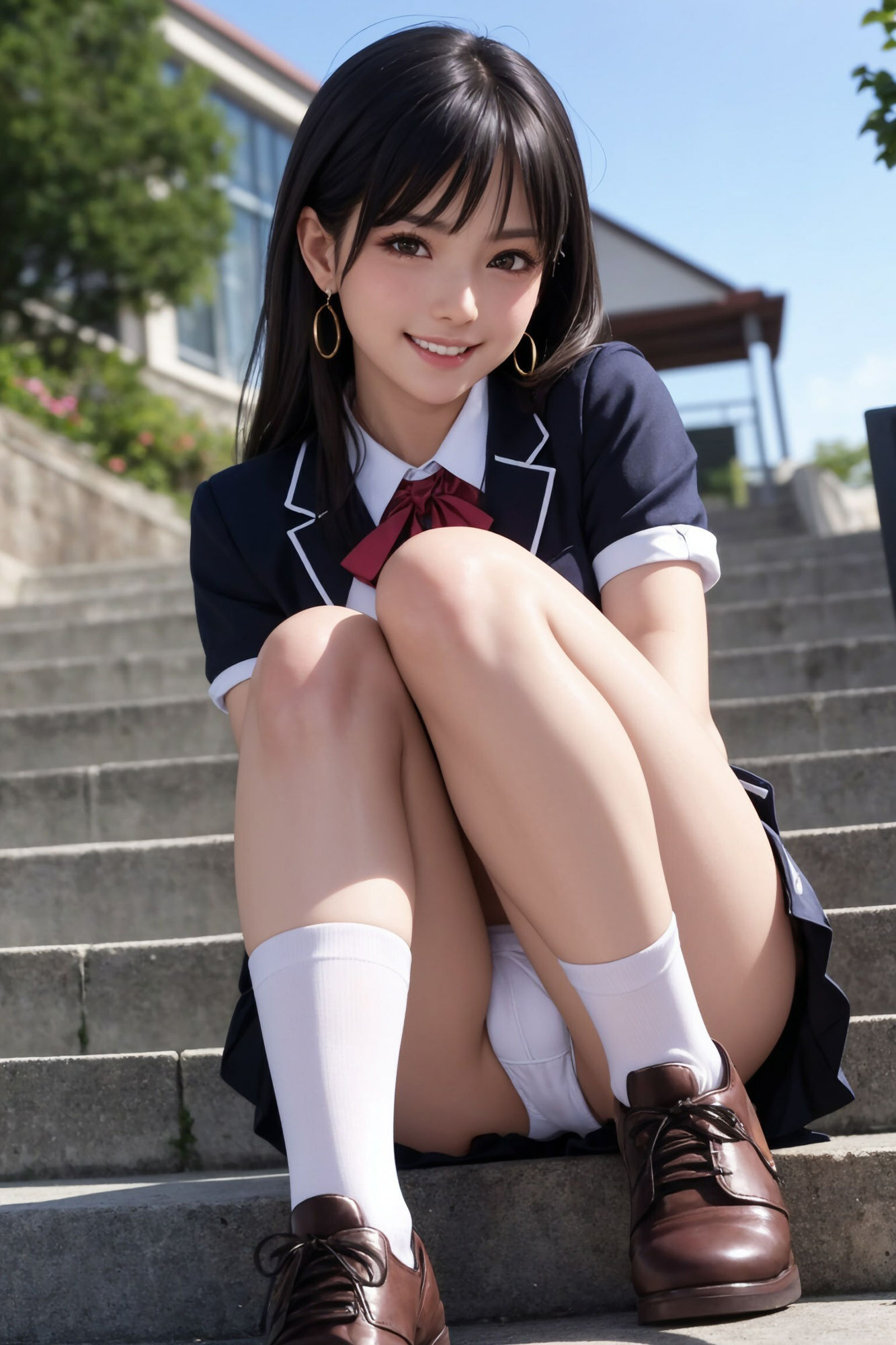 ひたすらパンマン見せ制服編