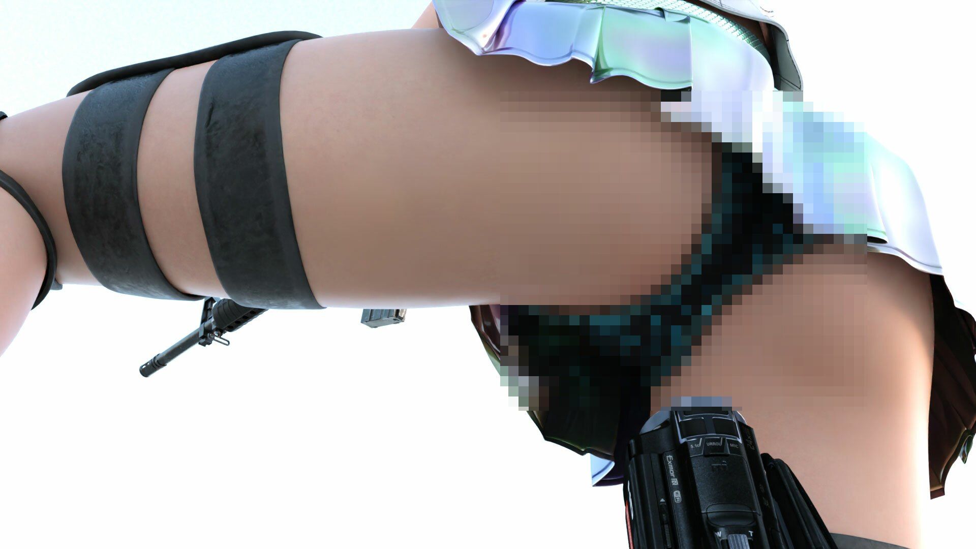 【▲100】廻里が主人公のMMORPG『編隊コレクション』ゲーム動画（Vol.1:編隊モード突入で編隊娘のスカート内鑑賞 PV02:黒水玉パンティ）