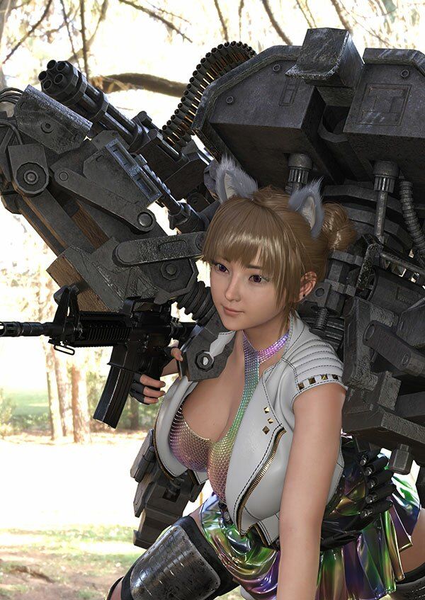 【▲100】廻里が主人公のMMORPG『編隊コレクション』ゲーム動画(Vol.1:編隊モード突入で編隊娘のスカート内鑑賞 PV03:派手なハート柄パンティ)