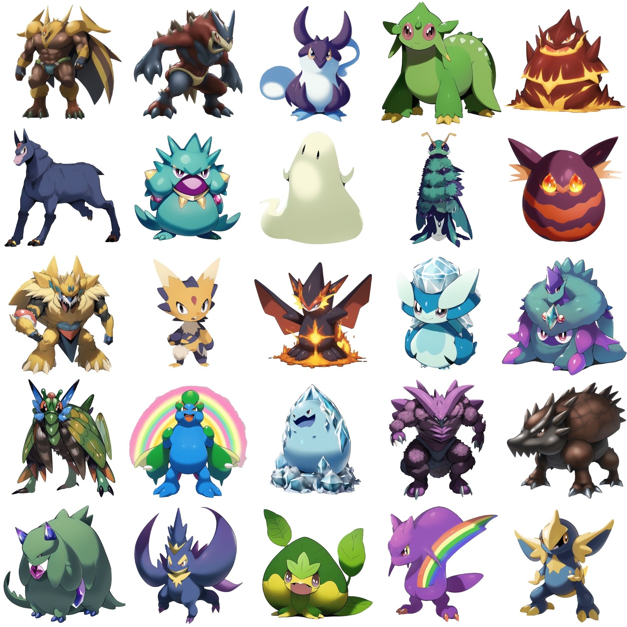 【アニメ調のモンスター立ち絵2】著作権フリーの高解像度画像（100枚）