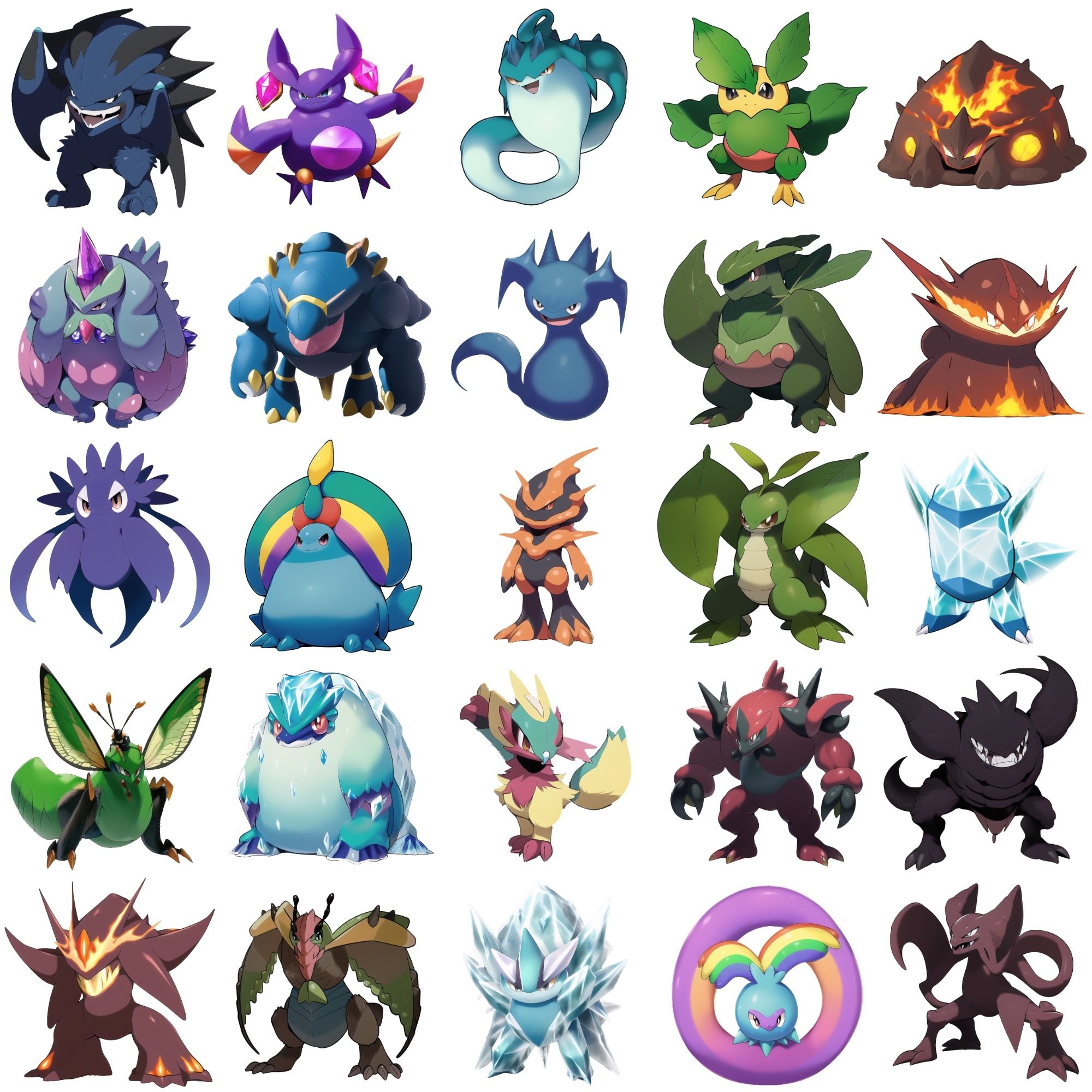 【アニメ調のモンスター立ち絵2】著作権フリーの高解像度画像（100枚）