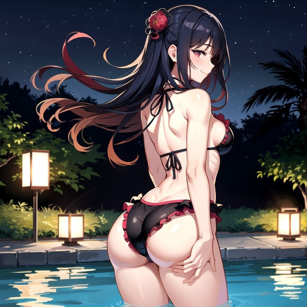 ナイトプールで美女の尻を眺めてたら股を広げて誘惑してきた【CG集】