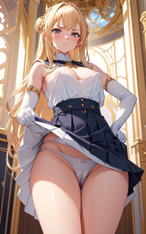 しかめっ面なカノジョの純白パンティを見てみたいっ