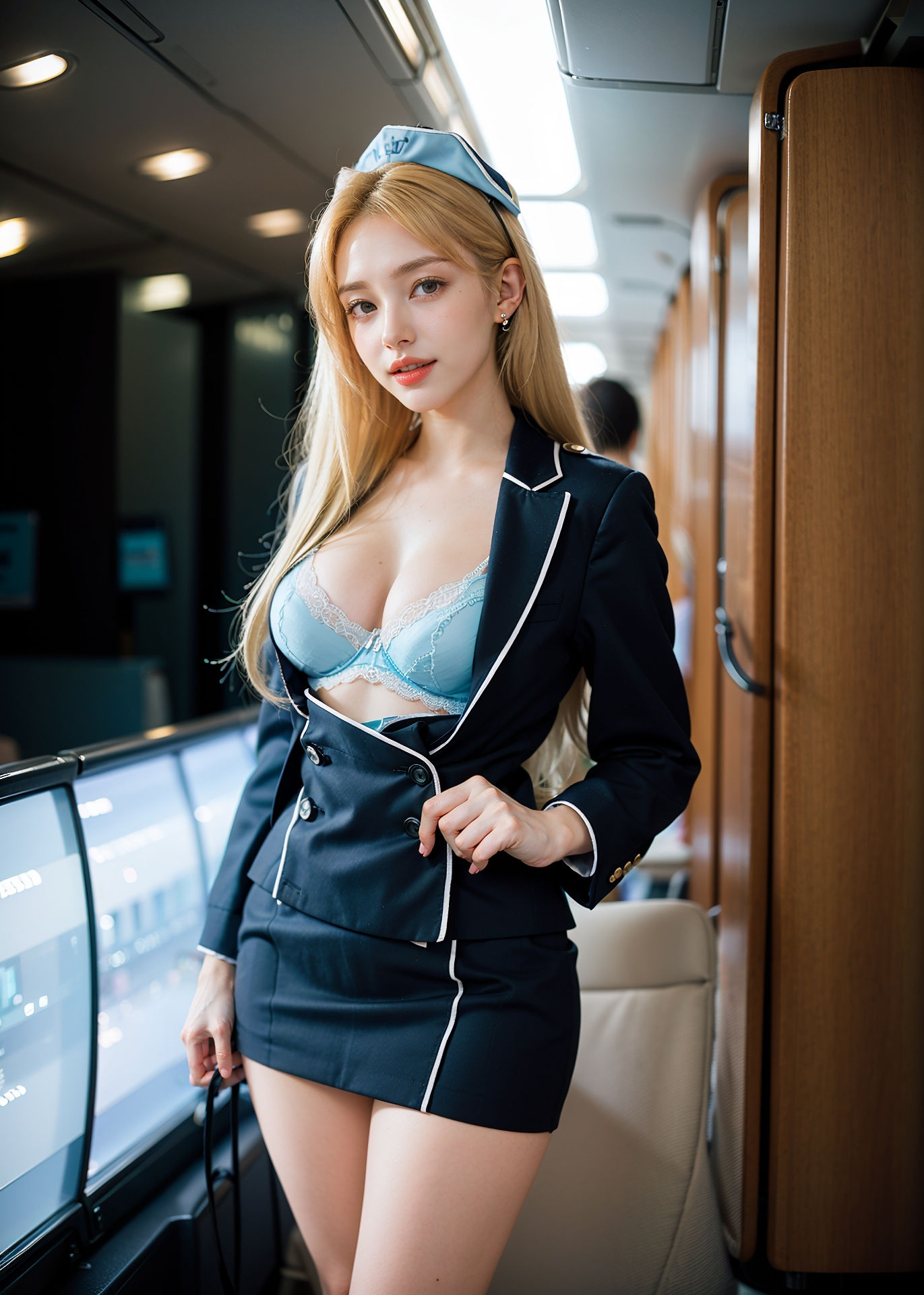 パンツ見せてくれる金髪の妖精CA 276人！ 夢のフェチAIグラビア写真集