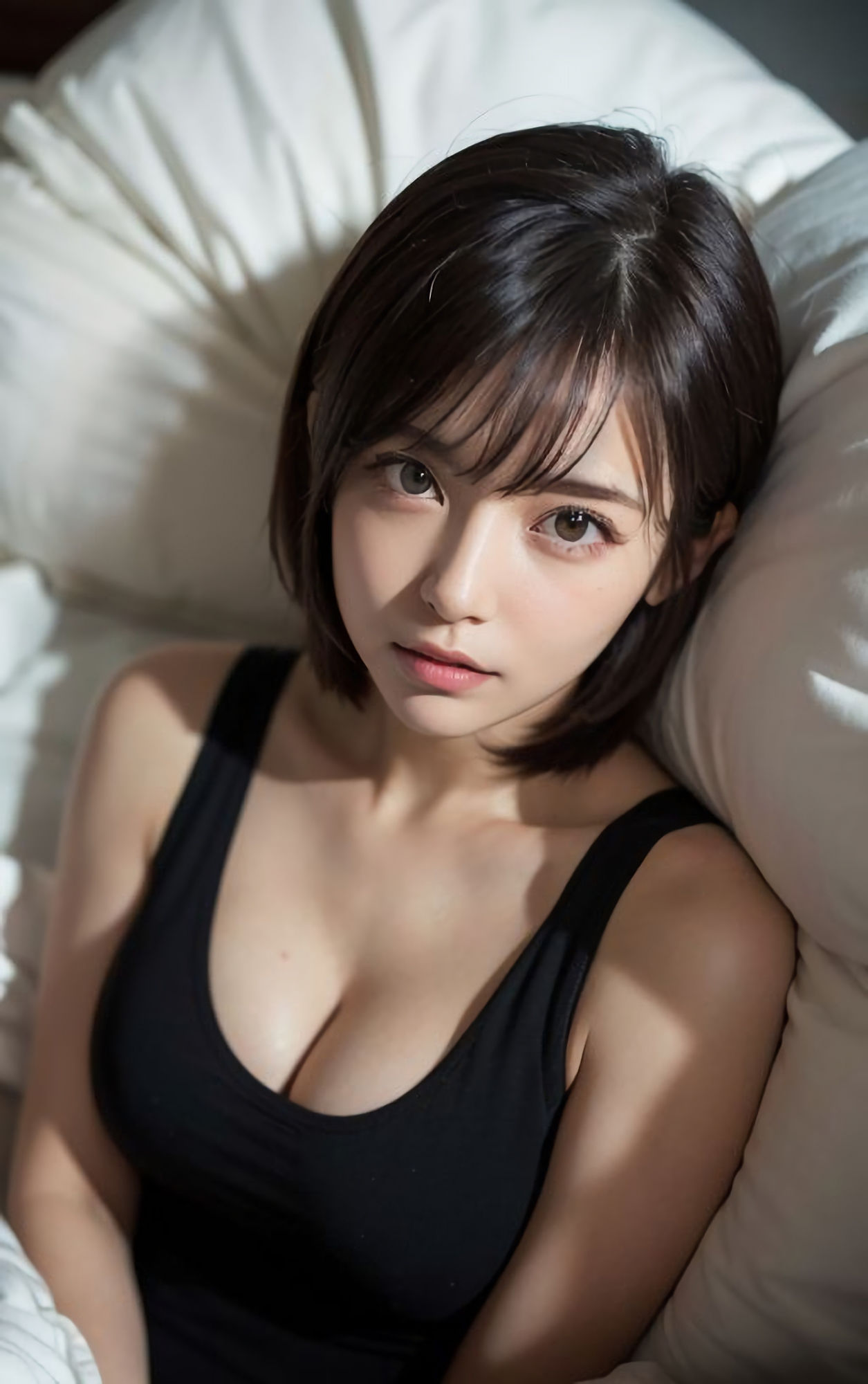 【高画質】「身体のラインが出るからちょっと恥ずかしいな…」キュートな誘惑、タンクトップが引き立てる魅力的な体〜かわいくてセクシーなAI写真集vol.22（全298ページ）
