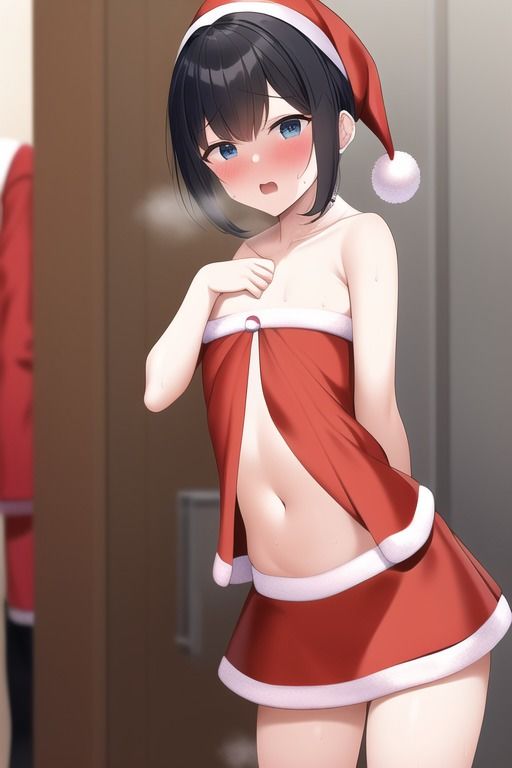 サンタコスの貧乳JKがクリスマスターベション用のおかずをプレゼントしてしまう集