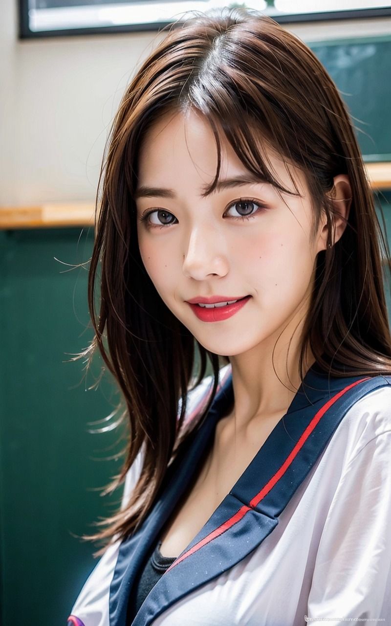AI美女JK風グラビアモデル写真集 乱れる制服 巨乳 爆乳 谷間 エロ制服 JKコスプレ 1巻