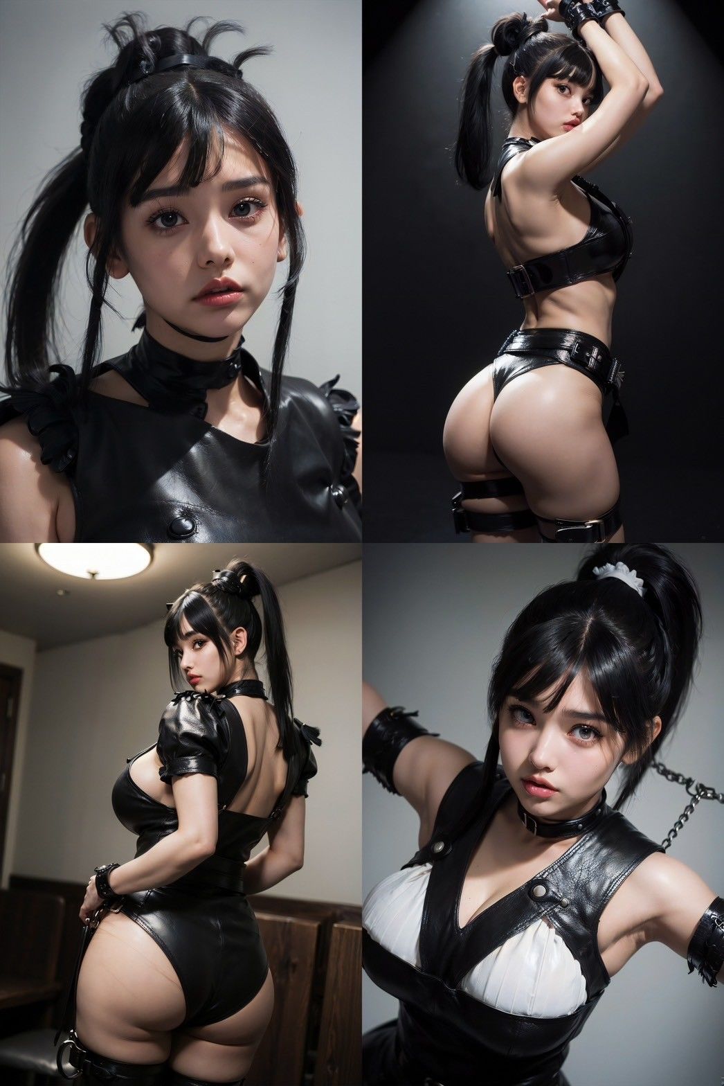ボンデージ写真館 黒髪ポニテ編