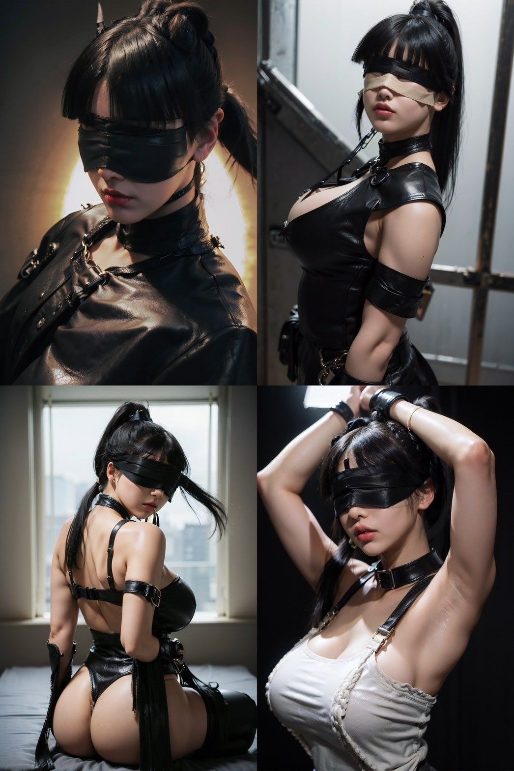 ボンデージ写真館 黒髪ポニテ編