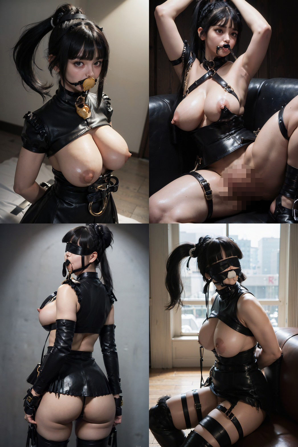ボンデージ写真館 黒髪ポニテ編