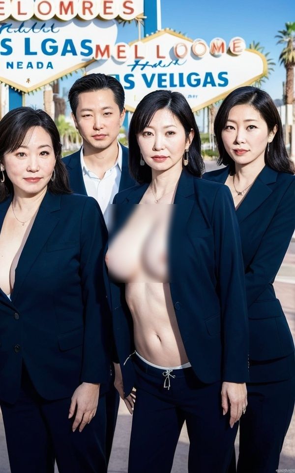 熟女政治家 海外視察in ラスベガス 全裸ビキニ大撮影会