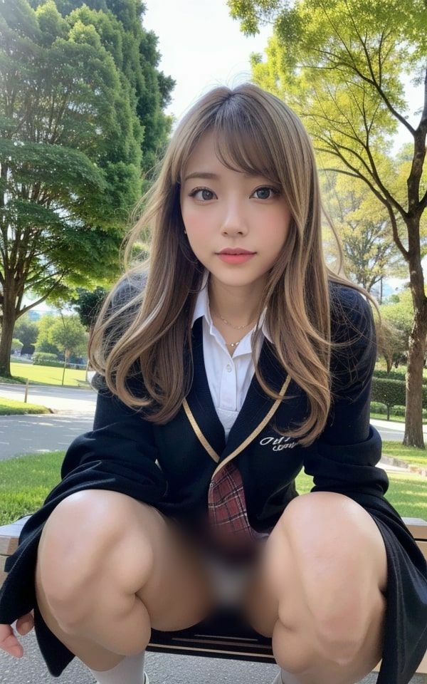 ギャルJK しゃがんでお股丸見え集